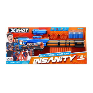X-SHOT Insanity-Motorized Rage Fire Gatlin Gun with Tripod (72 Rounds) (36605R)