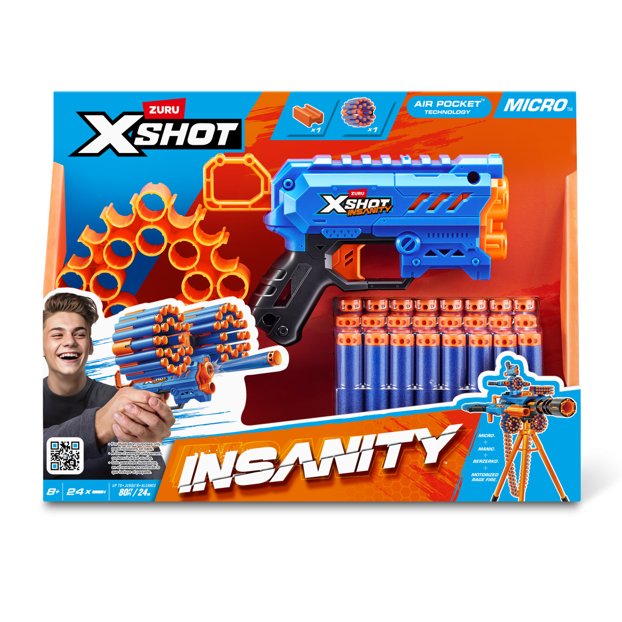 X-Shot Швидкострільний бластер Insanity Micro (24 патрона)