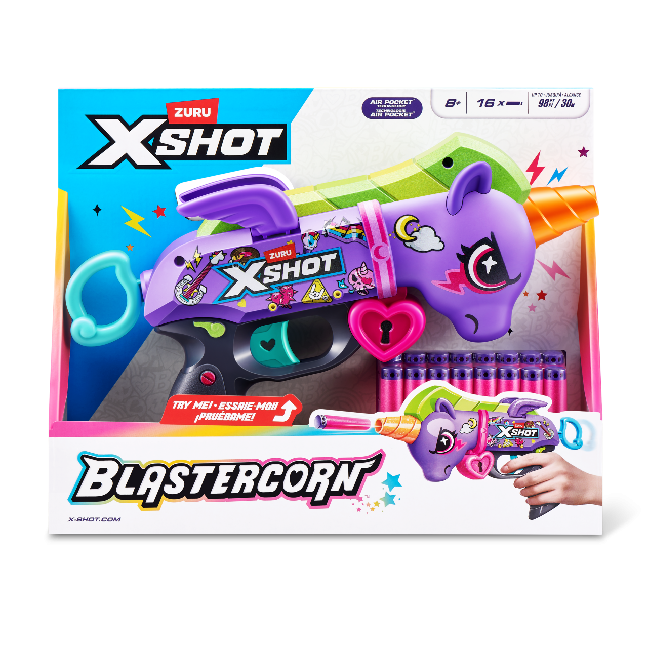 Швидкострільний бластер X-Shot Purple Blastercorn (16 патронів)