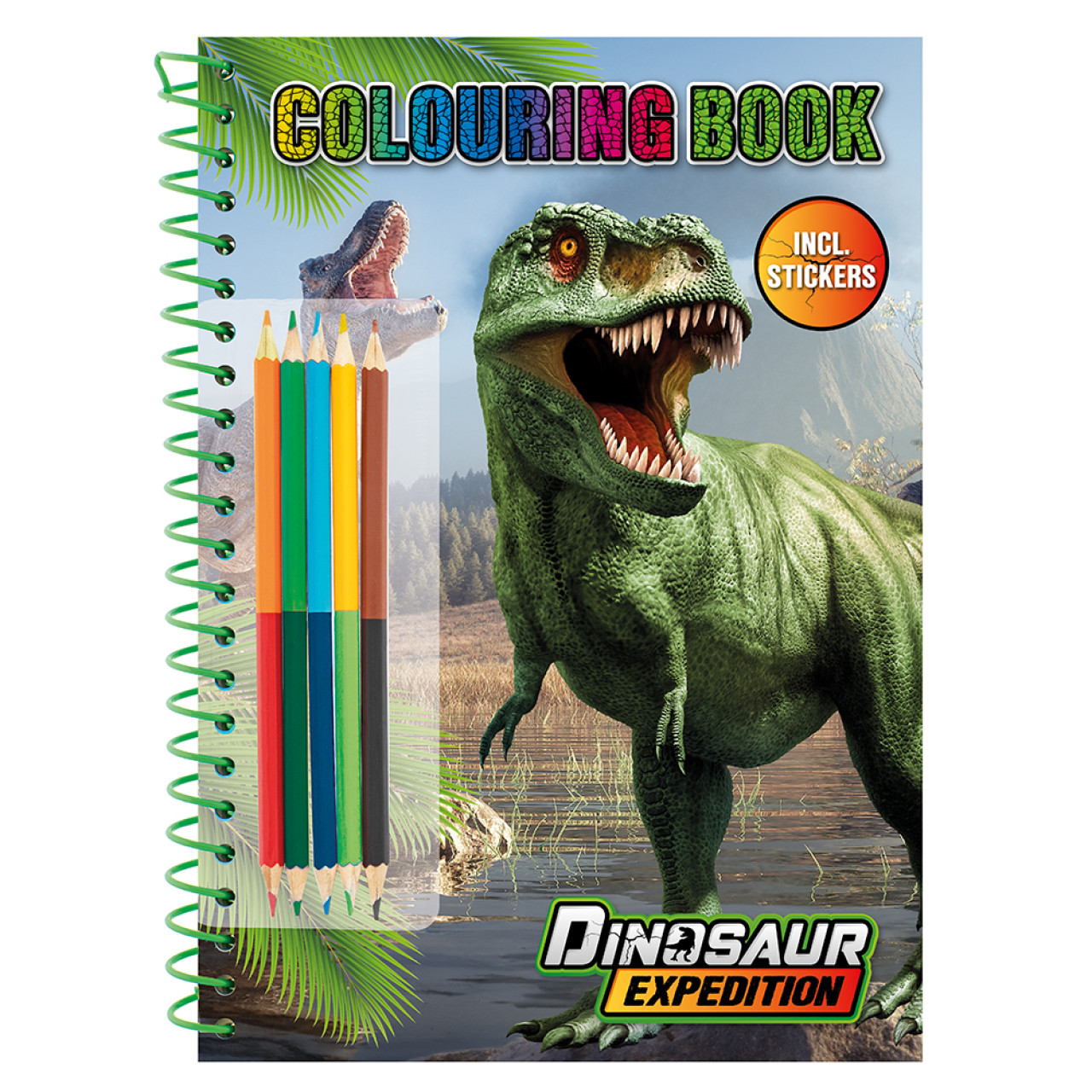 Dinosaur Expedition Розмальовка з наліпками та олівцями/ Дінозаур Експедішн Розмальовка з наліпками