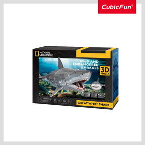 Cubic Fun Тривимірна головоломка-конструктор серії Зникаючі тварини "Велика біла акула"