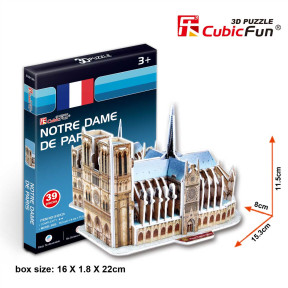 3D puzzle-constructor CubicFun Notre Dame Cathedral mini series (S3012h)