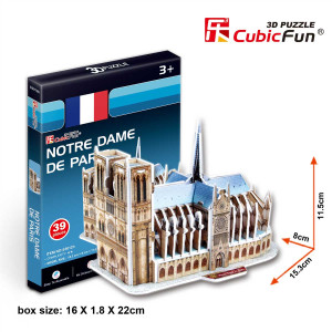 3D puzzle-constructor CubicFun Notre Dame Cathedral mini series (S3012h)